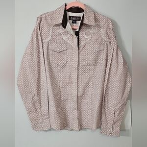 NWT Janie Western Snap Shirt XL 100% Cotton Cowboy Rodeo Style